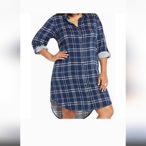 Torrid plaid tee‎ shirt dress size 2